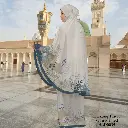 Telekung Travel Satin Printed (Awning Moss Crepe Berdagu) in HLD0035